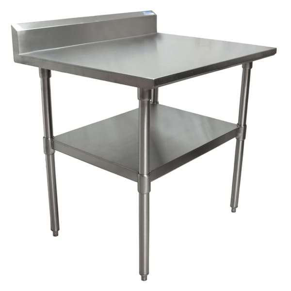 Bk Resources Work Table Stainless Steel With Undershelf, 5" Backsplash 30"Wx30"D VTTR5-3030 - main